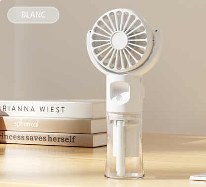 Ventilateur de Brumisation Portable, Mini Transparent Ventilateur de Brouillard Pulvérisation, Brumisateur Rechargeable Par USB avec 4 Vitesses Pour La Maison, Le Bureau, L'extérieur, Voyages ,&nbsp;