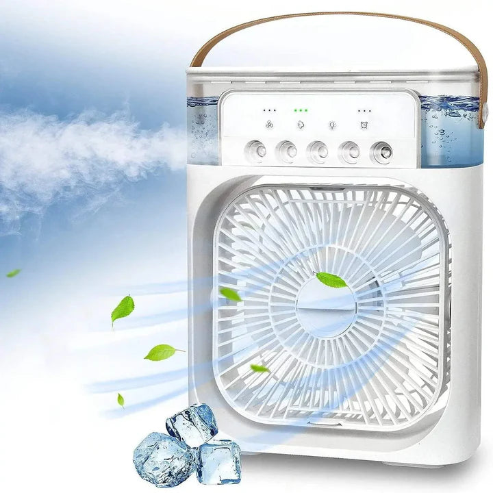 Ventilateur humidificateur portable, climatiseur, petit refroidisseur d'air domestique, refroidissement par eau, réglage de l'air portable pour le bureau, ventilateur à 3 vitesses