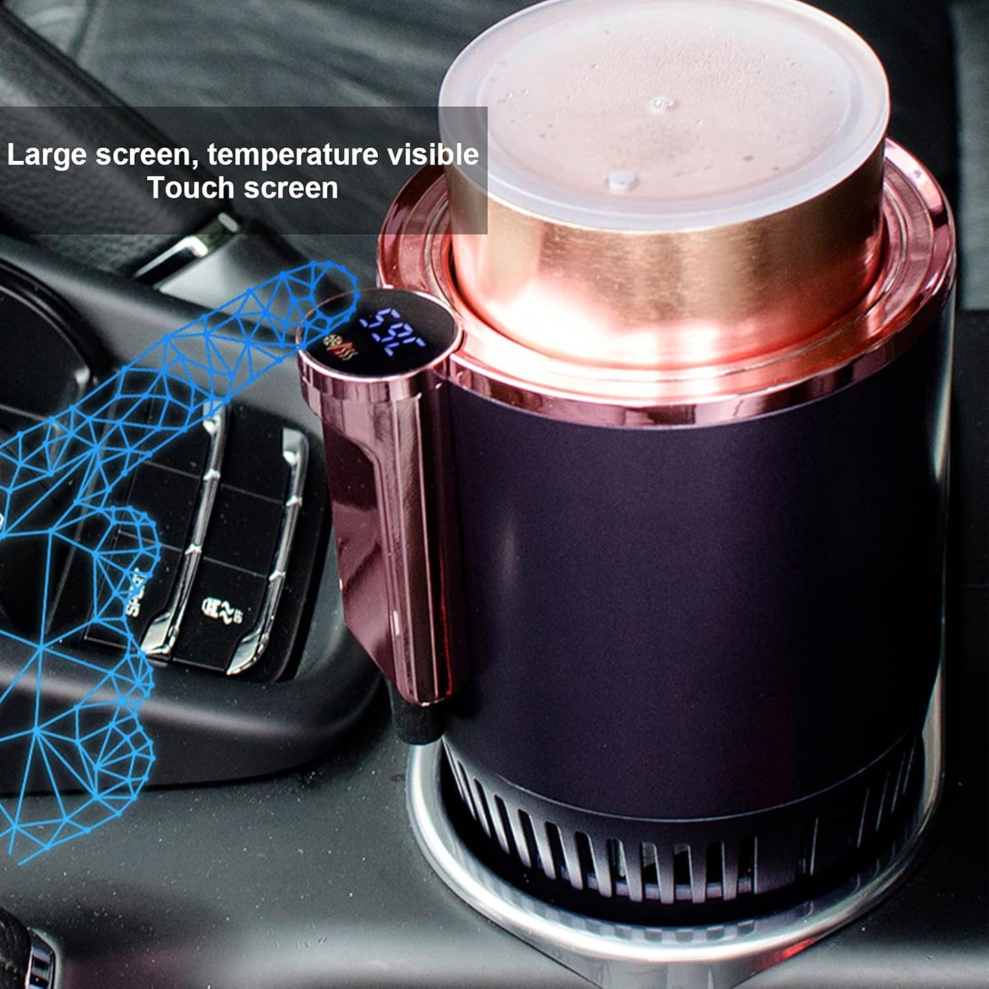 Smart Cup 2-en-1 Chauffe-tasse de voiture Refroidisseur Smart Car Cup Mug Holder Porte-gobelet de voiture parfait pour les banlieusards Road Tripper Present DC12v